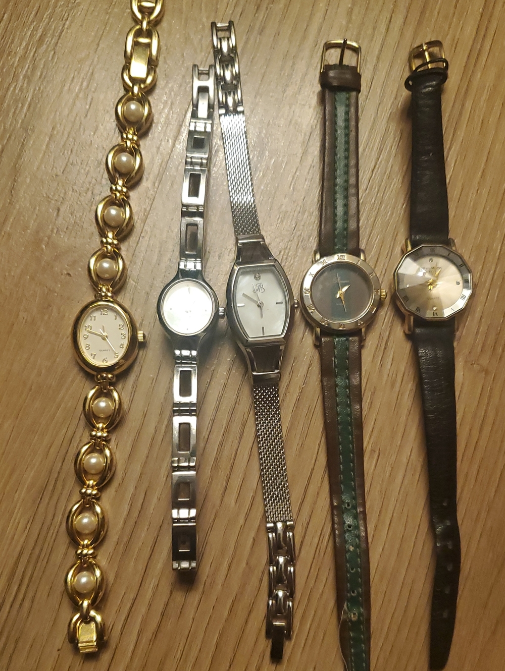 Women’s Gold and Silver Mixed Metal Fashion Watches Set-Sell As Is-Needs Battery